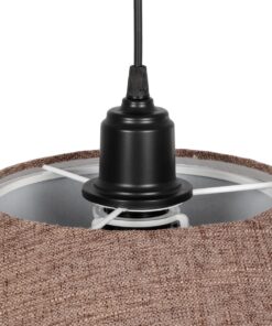 GLOBOSTAR® STORM 203-0294 Μοντέρνο Κρεμαστό Φωτιστικό Οροφής με Ντουί 1 x E27 AC 220-240V IP20 – Μαύρο & Μπεζ – Μ50 x Π50 x Υ24cm