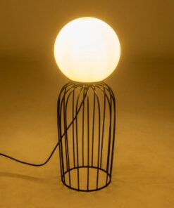 GLOBOSTAR® KAZAF 203-0295 Μοντέρνο Επιτραπέζιο Φωτιστικό Πορτατίφ με Ντουί 1 x E27 AC 220-240V IP20 – Μαύρο & Λευκό – Μ16 x Π16 x Υ40cm