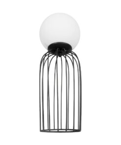GLOBOSTAR® KAZAF 203-0295 Μοντέρνο Επιτραπέζιο Φωτιστικό Πορτατίφ με Ντουί 1 x E27 AC 220-240V IP20 – Μαύρο & Λευκό – Μ16 x Π16 x Υ40cm
