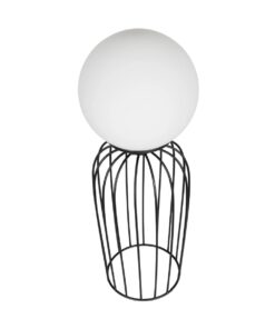 GLOBOSTAR® KAZAF 203-0295 Μοντέρνο Επιτραπέζιο Φωτιστικό Πορτατίφ με Ντουί 1 x E27 AC 220-240V IP20 – Μαύρο & Λευκό – Μ16 x Π16 x Υ40cm