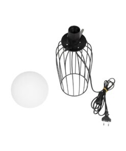 GLOBOSTAR® KAZAF 203-0295 Μοντέρνο Επιτραπέζιο Φωτιστικό Πορτατίφ με Ντουί 1 x E27 AC 220-240V IP20 – Μαύρο & Λευκό – Μ16 x Π16 x Υ40cm