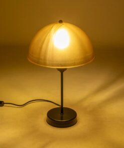 GLOBOSTAR® GAZETA 203-0297 Μοντέρνο Επιτραπέζιο Φωτιστικό Πορτατίφ με Ντουί 1 x E27 AC 220-240V IP20 – Μαύρο & Καφέ – Μ25 x Π25 x Υ39cm