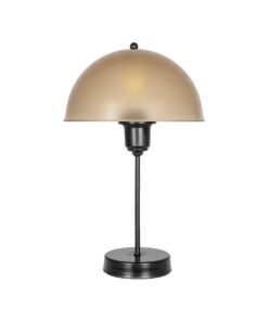 GLOBOSTAR® GAZETA 203-0297 Μοντέρνο Επιτραπέζιο Φωτιστικό Πορτατίφ με Ντουί 1 x E27 AC 220-240V IP20 – Μαύρο & Καφέ – Μ25 x Π25 x Υ39cm
