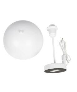 GLOBOSTAR® GAZETA 203-0301 Μοντέρνο Επιτραπέζιο Φωτιστικό Πορτατίφ με Ντουί 1 x E27 AC 220-240V IP20 – Λευκό – Μ25 x Π25 x Υ39cm