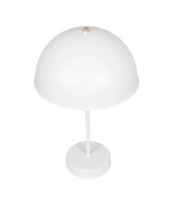 GLOBOSTAR® GAZETA 203-0302 Μοντέρνο Επιτραπέζιο Φωτιστικό Πορτατίφ με Ντουί 1 x E27 AC 220-240V IP20 – Λευκό & Χρυσό – Μ25 x Π25 x Υ39cm