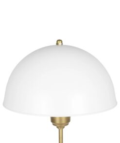 GLOBOSTAR® GAZETA 203-0303 Μοντέρνο Επιτραπέζιο Φωτιστικό Πορτατίφ με Ντουί 1 x E27 AC 220-240V IP20 – Λευκό & Μπρονζέ – Μ25 x Π25 x Υ39cm