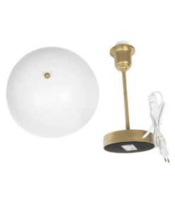 GLOBOSTAR® GAZETA 203-0303 Μοντέρνο Επιτραπέζιο Φωτιστικό Πορτατίφ με Ντουί 1 x E27 AC 220-240V IP20 – Λευκό & Μπρονζέ – Μ25 x Π25 x Υ39cm