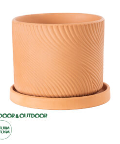 GloboStar® Artificial Garden ASTYPALAIA 20451 Πήλινο Κεραμικό Κασπώ Γλάστρα - Flower Pot Κεραμιδί Φ18cm x Υ16cm