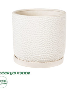 GloboStar® Artificial Garden PARGA 20452 Πήλινο Κεραμικό Κασπώ Γλάστρα - Flower Pot Μπεζ Φ23cm x Υ20.5cm