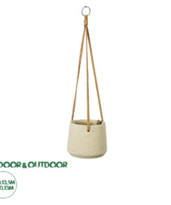 GloboStar® Artificial Garden DONOUSA 20465 Κρεμαστό Πήλινο Κεραμικό Κασπώ Γλάστρα - Flower Pot Μπεζ Φ13.5cm x Υ13cm