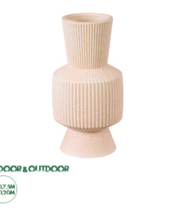 GloboStar® Artificial Garden CAPRI 20468 Πήλινο Κεραμικό Κασπώ Γλάστρα - Flower Pot Απαλό Μπεζ Φ7.5cm x Υ20cm