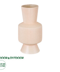 GloboStar® Artificial Garden CAPRI 20470 Πήλινο Κεραμικό Κασπώ Γλάστρα - Flower Pot Απαλό Μπεζ Φ9.5cm x Υ25cm