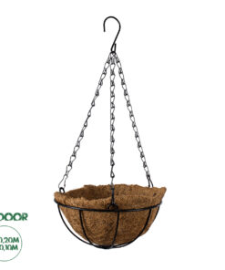 GloboStar® Artificial Garden SALAMINA 20479 Κρεμαστό Κασπώ Γλάστρα - Flower Pot από Φλοιό Καρύδας Καφέ Φ20cm x Υ10cm