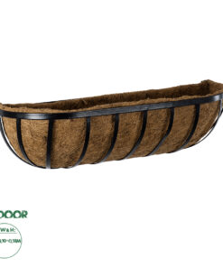 GloboStar® Artificial Garden OINOUSSES 20481 Επιτοίχιο Κασπώ Γλάστρα - Flower Pot από Φλοιό Καρύδας Καφέ Μ61cm x Π19cm x Υ18cm