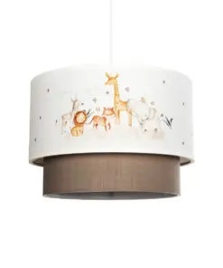 GLOBOSTAR® GIRAFFE 204-0008 Παιδικό Κρεμαστό Φωτιστικό Οροφής με Ντουί 1 x E27 AC 220-240V IP20 - Πολύχρωμο - Μ30 x Π30 x Υ24cm