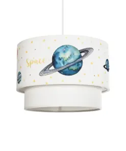 GLOBOSTAR® SATURN 204-0012 Παιδικό Κρεμαστό Φωτιστικό Οροφής με Ντουί 1 x E27 AC 220-240V IP20 - Πολύχρωμο - Μ30 x Π30 x Υ24cm