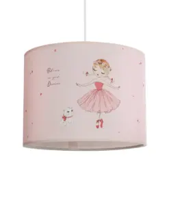 GLOBOSTAR® BALLERINA 204-0015 Παιδικό Κρεμαστό Φωτιστικό Οροφής με Ντουί 1 x E27 AC 220-240V IP20 - Ροζ - Μ28 x Π28 x Υ24cm
