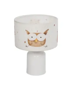 GLOBOSTAR® OWL 204-0024 Παιδικό Επιτραπέζιο Φωτιστικό Πορτατίφ με Ντουί 1 x E27 AC 220-240V IP20 - Πολύχρωμο - Μ24 x Π24 x Υ32cm