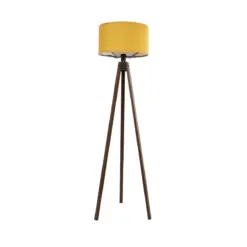 GLOBOSTAR® SAGA 204-0033 Μοντέρνο Επιδαπέδιο Φωτιστικό με Ντουί 1 x E27 AC 220-240V IP20 - Καφέ & Κίτρινο - Μ38 x Π38 x Υ140cm