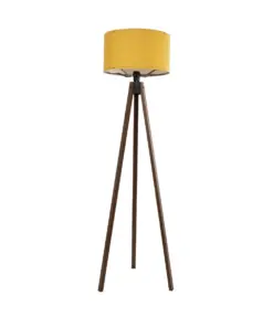 GLOBOSTAR® SAGA 204-0033 Μοντέρνο Επιδαπέδιο Φωτιστικό με Ντουί 1 x E27 AC 220-240V IP20 - Καφέ & Κίτρινο - Μ38 x Π38 x Υ140cm