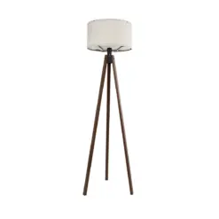 GLOBOSTAR® SAGA 204-0035 Μοντέρνο Επιδαπέδιο Φωτιστικό με Ντουί 1 x E27 AC 220-240V IP20 - Καφέ & Λευκό - Μ38 x Π38 x Υ140cm