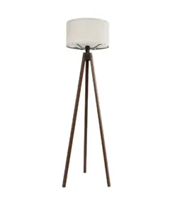 GLOBOSTAR® SAGA 204-0035 Μοντέρνο Επιδαπέδιο Φωτιστικό με Ντουί 1 x E27 AC 220-240V IP20 - Καφέ & Λευκό - Μ38 x Π38 x Υ140cm