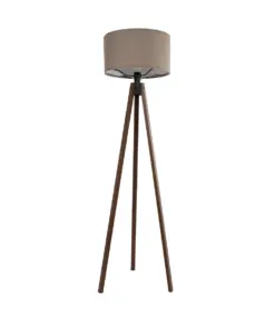 GLOBOSTAR® SAGA 204-0036 Μοντέρνο Επιδαπέδιο Φωτιστικό με Ντουί 1 x E27 AC 220-240V IP20 - Καφέ & Γκρι - Μ38 x Π38 x Υ140cm