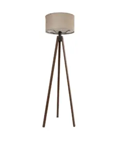 GLOBOSTAR® SAGA 204-0039 Μοντέρνο Επιδαπέδιο Φωτιστικό με Ντουί 1 x E27 AC 220-240V IP20 - Καφέ & Μπεζ - Μ38 x Π38 x Υ140cm