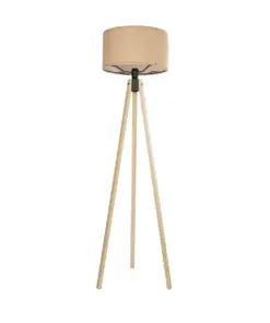 GLOBOSTAR® SAGA 204-0043 Μοντέρνο Επιδαπέδιο Φωτιστικό με Ντουί 1 x E27 AC 220-240V IP20 - Μπεζ - Μ38 x Π38 x Υ140cm