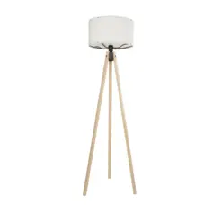 GLOBOSTAR® SAGA 204-0046 Μοντέρνο Επιδαπέδιο Φωτιστικό με Ντουί 1 x E27 AC 220-240V IP20 - Μπεζ & Λευκό - Μ38 x Π38 x Υ140cm