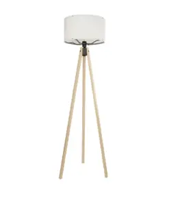 GLOBOSTAR® SAGA 204-0046 Μοντέρνο Επιδαπέδιο Φωτιστικό με Ντουί 1 x E27 AC 220-240V IP20 - Μπεζ & Λευκό - Μ38 x Π38 x Υ140cm