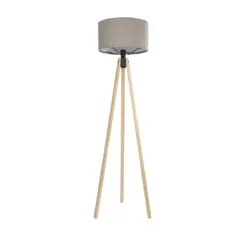 GLOBOSTAR® SAGA 204-0048 Μοντέρνο Επιδαπέδιο Φωτιστικό με Ντουί 1 x E27 AC 220-240V IP20 - Μπεζ & Γκρι - Μ38 x Π38 x Υ140cm