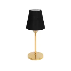 GLOBOSTAR® GLOSSY 204-0056 Μοντέρνο Επιτραπέζιο Φωτιστικό Πορτατίφ με Ντουί 1 x E14 AC 220-240V IP20 - Χρυσό & Μαύρο - Μ14 x Π14 x Υ36cm