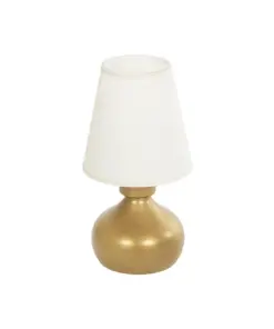 GLOBOSTAR® SWEET 204-0061 Μοντέρνο Επιτραπέζιο Φωτιστικό Πορτατίφ με Ντουί 1 x E27 AC 220-240V IP20 - Χρυσό & Μπεζ - Μ14 x Π14 x Υ25cm
