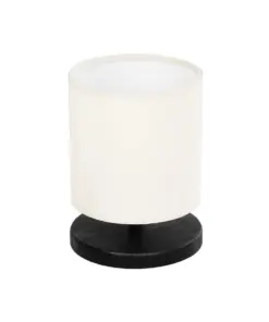 GLOBOSTAR® MINNIE 204-0062 Μοντέρνο Επιτραπέζιο Φωτιστικό Πορτατίφ με Ντουί 1 x E14 AC 220-240V IP20 - Μαύρο & Μπεζ - Μ15 x Π15 x Υ21cm