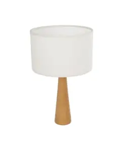 GLOBOSTAR® COBRA 204-0066 Μοντέρνο Επιτραπέζιο Φωτιστικό Πορτατίφ με Ντουί 1 x E27 AC 220-240V IP20 - Μπεζ & Λευκό - Μ24 x Π24 x Υ39cm