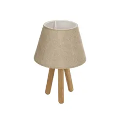 GLOBOSTAR® CAP 204-0067 Μοντέρνο Επιτραπέζιο Φωτιστικό Πορτατίφ με Ντουί 1 x E27 AC 220-240V IP20 - Καφέ & Μπεζ - Μ22 x Π22 x Υ33cm
