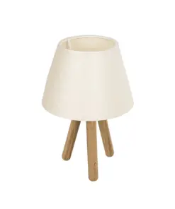 GLOBOSTAR® CAP 204-0069 Μοντέρνο Επιτραπέζιο Φωτιστικό Πορτατίφ με Ντουί 1 x E27 AC 220-240V IP20 - Καφέ & Λευκό - Μ22 x Π22 x Υ33cm