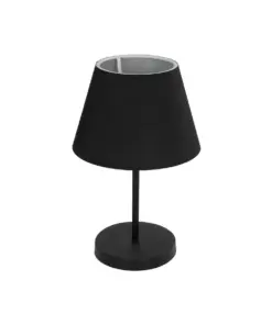 GLOBOSTAR® LARA 204-0074 Μοντέρνο Επιτραπέζιο Φωτιστικό Πορτατίφ με Ντουί 1 x E27 AC 220-240V IP20 - Μαύρο - Μ22 x Π22 x Υ35cm