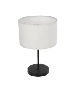 GLOBOSTAR® LARA 204-0075 Μοντέρνο Επιτραπέζιο Φωτιστικό Πορτατίφ με Ντουί 1 x E27 AC 220-240V IP20 - Μαύρο & Μπεζ - Μ24 x Π24 x Υ36cm