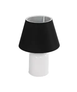 GLOBOSTAR® CIA 204-0081 Μοντέρνο Επιτραπέζιο Φωτιστικό Πορτατίφ με Ντουί 1 x E27 AC 220-240V IP20 - Λευκό & Μαύρο - Μ23 x Π23 x Υ31,5cm
