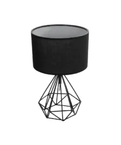 GLOBOSTAR® DIAMOND 204-0083 Μοντέρνο Επιτραπέζιο Φωτιστικό Πορτατίφ με Ντουί 1 x E27 AC 220-240V IP20 - Μαύρο - Μ24,5 x Π24,5 x Υ40cm