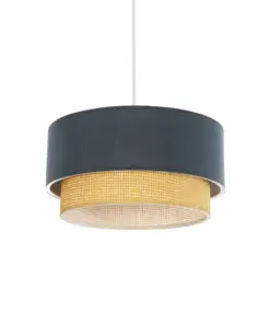 GLOBOSTAR® BIGGIE 204-0094 Μοντέρνο Κρεμαστό Φωτιστικό Οροφής με Ντουί 1 x E27 AC 220-240V IP20 - Μπλε & Μπεζ - Μ30 x Π30 x Υ17cm
