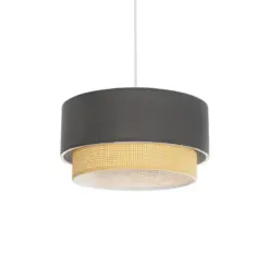 GLOBOSTAR® BIGGIE 204-0095 Μοντέρνο Κρεμαστό Φωτιστικό Οροφής με Ντουί 1 x E27 AC 220-240V IP20 - Γκρι & Μπεζ - Μ30 x Π30 x Υ17cm