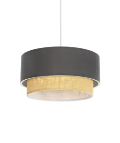 GLOBOSTAR® BIGGIE 204-0095 Μοντέρνο Κρεμαστό Φωτιστικό Οροφής με Ντουί 1 x E27 AC 220-240V IP20 - Γκρι & Μπεζ - Μ30 x Π30 x Υ17cm