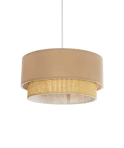 GLOBOSTAR® BIGGIE 204-0096 Μοντέρνο Κρεμαστό Φωτιστικό Οροφής με Ντουί 1 x E27 AC 220-240V IP20 - Μπεζ - Μ30 x Π30 x Υ17cm