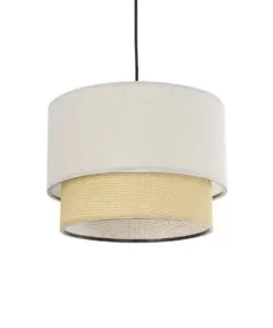 GLOBOSTAR® BIGGIE 204-0099 Μοντέρνο Κρεμαστό Φωτιστικό Οροφής με Ντουί 1 x E27 AC 220-240V IP20 - Μπεζ - Μ30 x Π30 x Υ23,5cm