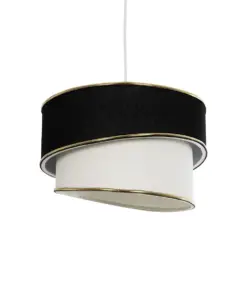 GLOBOSTAR® CYCLOP 204-0103 Μοντέρνο Κρεμαστό Φωτιστικό Οροφής με Ντουί 1 x E27 AC 220-240V IP20 - Μαύρο & Λευκό - Μ31 x Π31 x Υ21cm