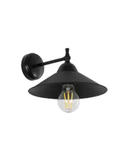 GLOBOSTAR® CATERPILLAR 204-0115 Μοντέρνο Φωτιστικό Τοίχου - Απλίκα με Ντουί 1 x E27 AC 220-240V IP20 - Μαύρο - Μ22 x Π25 x Υ14cm