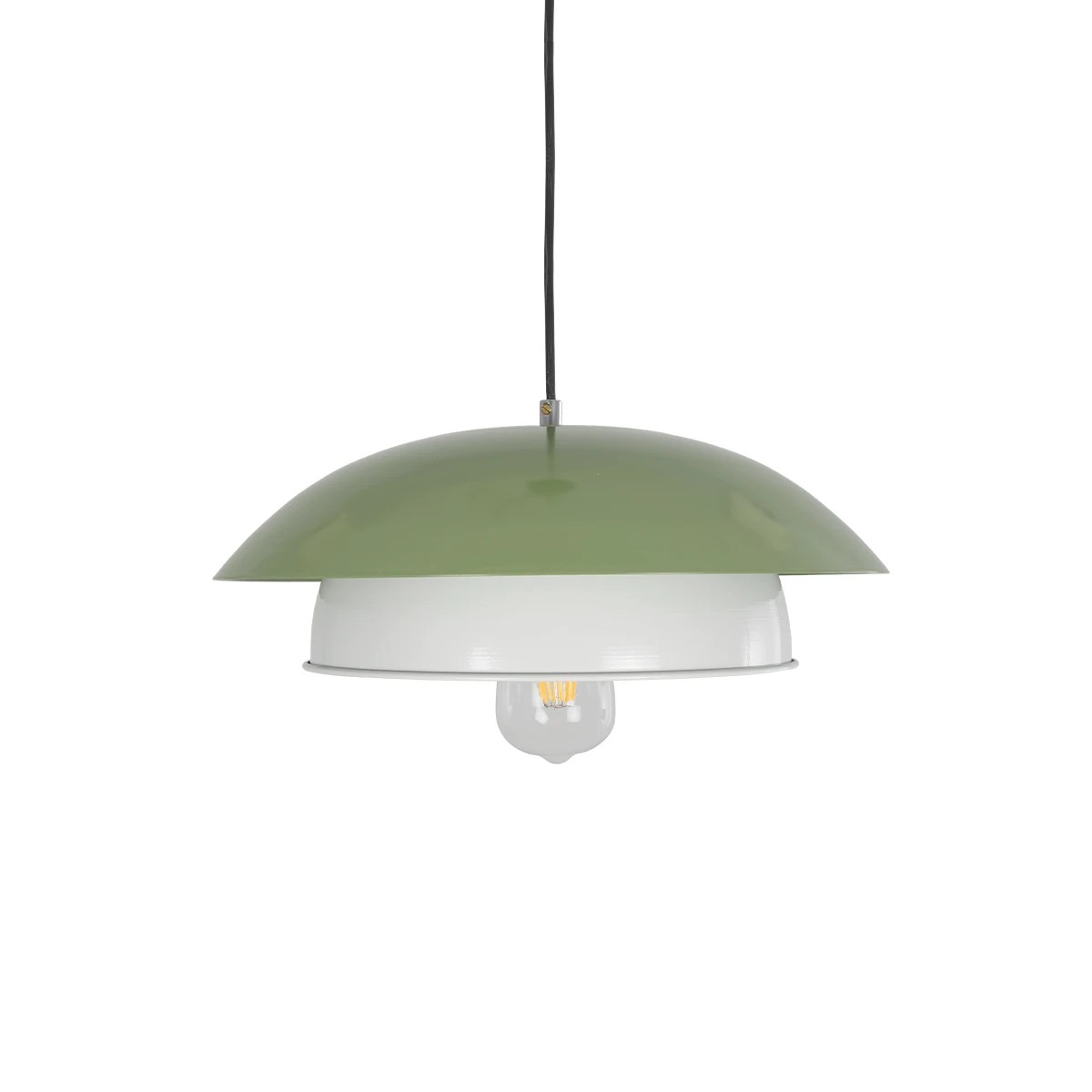 GLOBOSTAR® AURA 204-0119 Μοντέρνο Κρεμαστό Φωτιστικό Οροφής με Ντουί 1 x E27 AC 220-240V IP20 - Πράσινο & Λευκό - Μ31 x Π31 x Υ27cm - Image 5